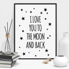 Load image into Gallery viewer, I Love You To The Moon And Back Quote  Poster